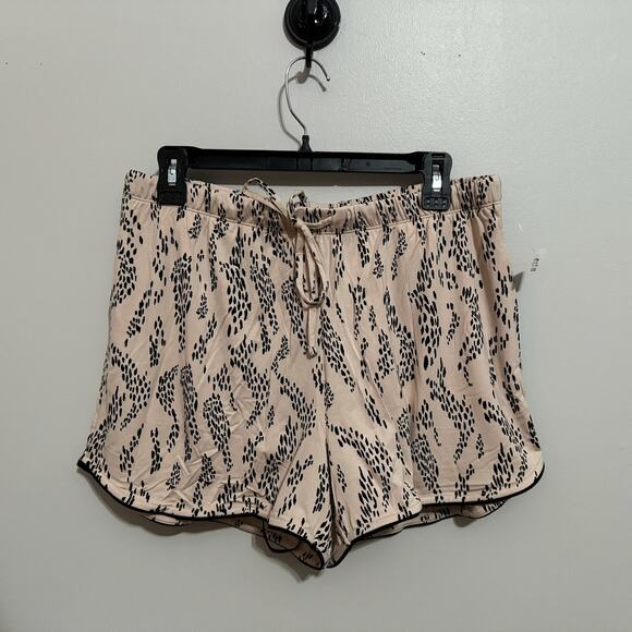 State of Day Pajama Set Womens Medium Tan Textural Animal Lounge Comfy Sleep - Picture 5 of 9